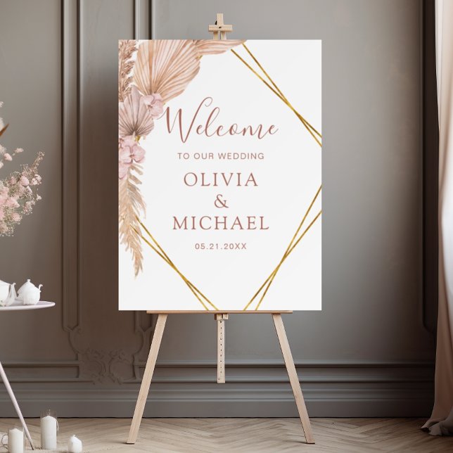 Pampas Grass Boho Tropical Wedding Foam Board (Creator Uploaded)