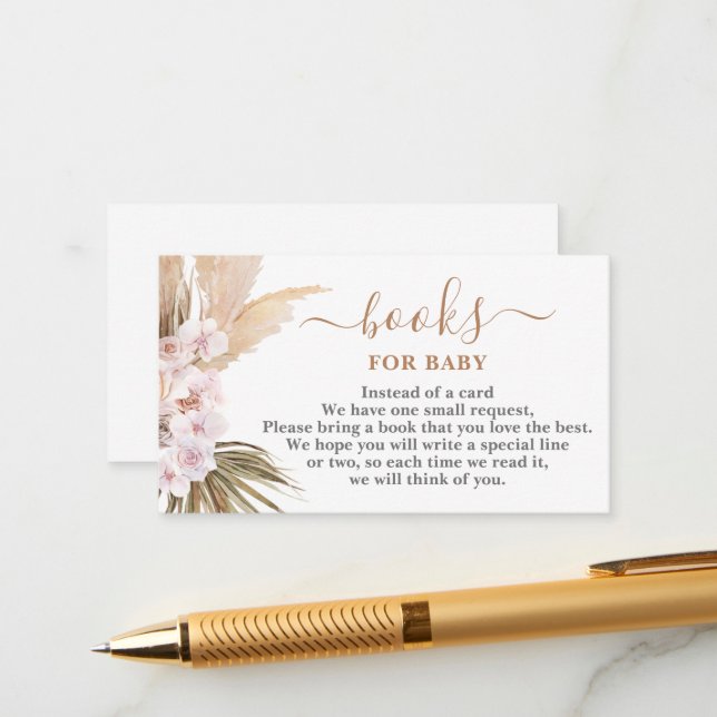 Pampas Grass Books for Baby Card (Front/Back In Situ)