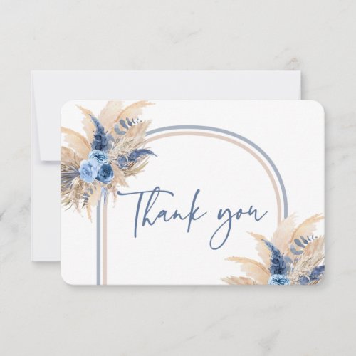 Pampas Grass Boy blue arch thank you card