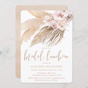 Pampas grass bridal luncheon boho bohemian desert invitation