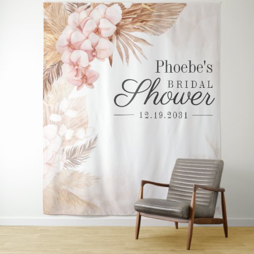 Pampas Grass Bridal Shower Photo Booth Backdrop