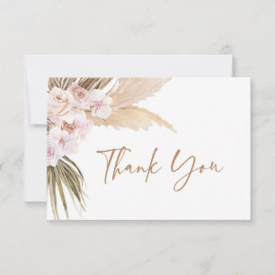 Pampas Grass bridal shower thank you card
