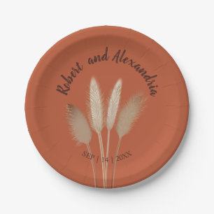 Pampas Grass Bridal Shower Wedding Reception Paper Plates