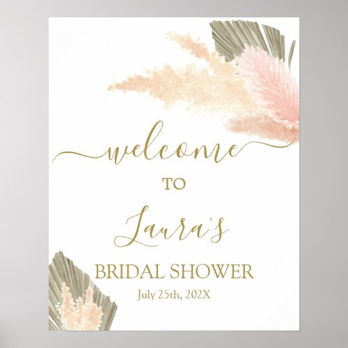 Pampas Grass Bridal Shower Welcome sign