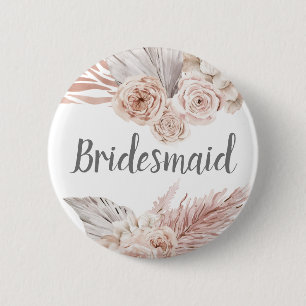 pampas grass bridesmaid button