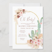 Pampas Grass Cactus Baby Shower  Invitation (Front)