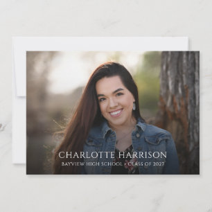 Pampas Grass Chic Boho Photo Graduation Party Invitation