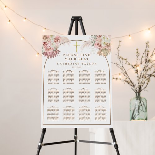 Pampas Grass Christian Event Seating Chart Foam Board