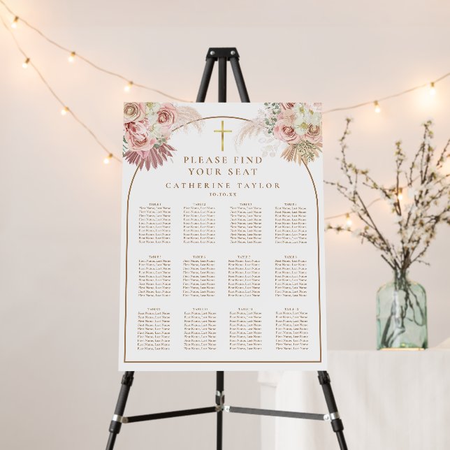 Pampas Grass Christian Event Seating Chart Foam Board (In Situ (Stand))