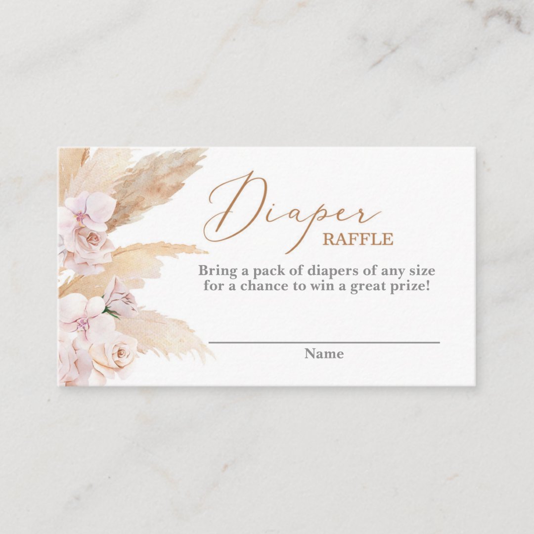 Pampas Grass desert Diaper Raffle Enclosure Card | Zazzle