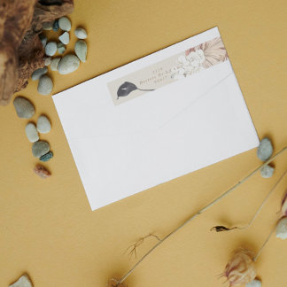 Pampas Grass Desert Tropical Cream Save The Date Wrap Around Label