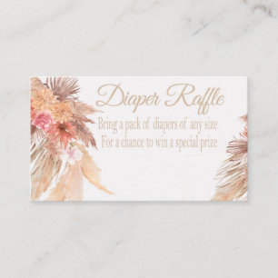 Pampas Grass diaper raffle card, Desert, Boho flow Business Card