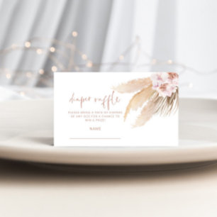 Pampas grass diaper raffle ticket enclosure card
