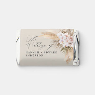 Pampas grass dried botanical script boho wedding hershey's miniatures