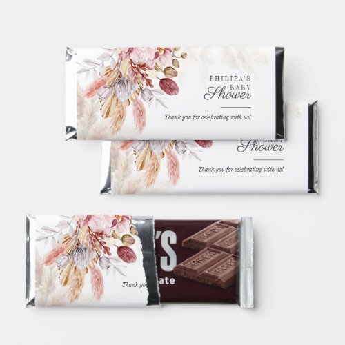 Pampas Grass Dried Flowers Girl Baby Shower Hershey Bar Favors