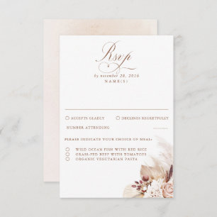 Pampas Grass Dried Foliage Wedding RSVP
