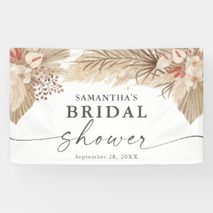 Pampas Grass Dried Palm Bridal Shower Banner