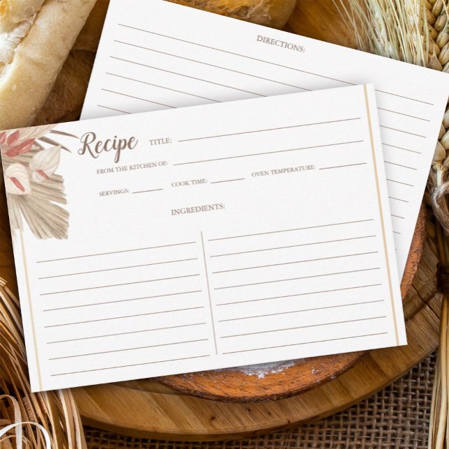 Pampas Grass Dried Palm Recipe Card (Creator Uploaded)