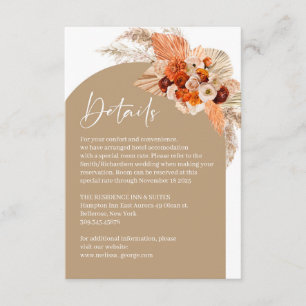 Pampas grass dried palm tropical orange flowers enclosure card