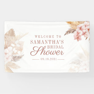 Pampas Grass Dried Palms Boho Bridal Shower Banner
