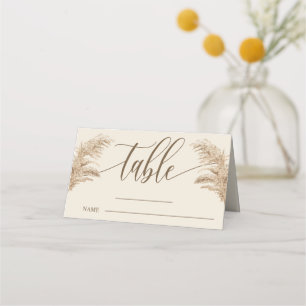 Pampas Grass Earthy Bohemian Wedding Table Place Card