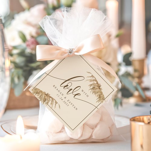 Wedding Favor Tags 14 Pampas Grass Earthy With Love Wedding Favor Tags