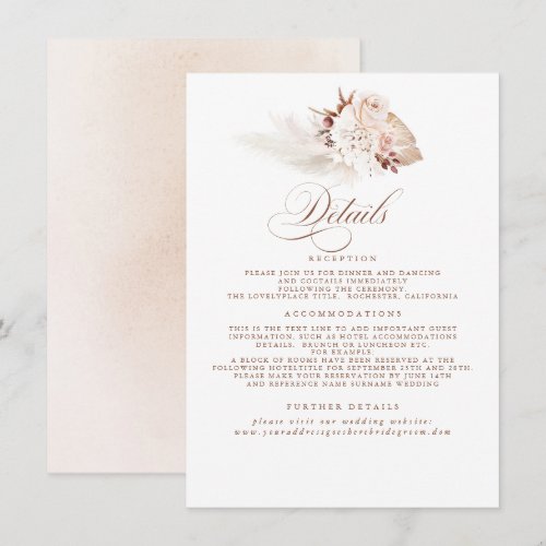 Pampas Grass Elegant Soft Pastel Wedding Details