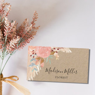 Pampas Grass Eucalyptus Florist Business Card