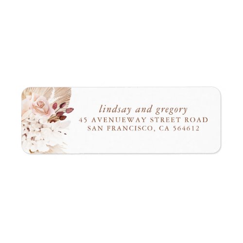 Pampas Grass Exotic Foliage and Cream Flowers Label