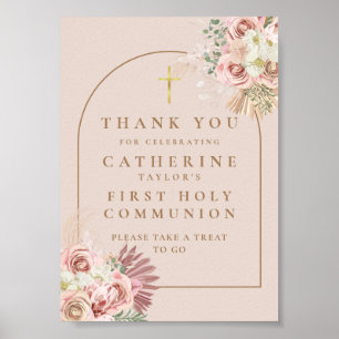 Pampas Grass First Communion Favor Sign