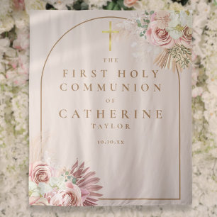 Pampas Grass First Communion Photo Backdrop