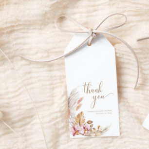 Pampas Grass Floral Bohemian Baby Shower Gift Tags