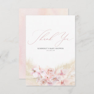 Pampas Grass Floral Boho Baby Shower Thank You