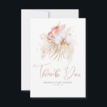Pampas Grass Floral Boho Baby Shower Thank You<br><div class="desc">Pampas grass boho baby shower small cute thank you cards</div>