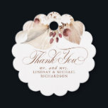 Pampas Grass Floral Boho Exotic Thank You Favor Tags<br><div class="desc">Pampas grass and soft pastel flowers exotic</div>