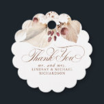 Pampas Grass Floral Boho Exotic Thank You Favor Tags<br><div class="desc">Pampas grass and soft pastel flowers exotic</div>