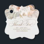 Pampas Grass Floral Boho Thank You Favor Tags<br><div class="desc">Pampas grass and soft pastel flowers exotic</div>