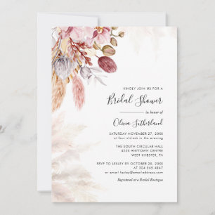 Pampas Grass Floral Bridal Shower Invitation