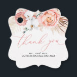 Pampas Grass Floral Pink Wedding Thank You Favor Tags<br><div class="desc">Pampas grass and pink flowers exotic wedding favor tags</div>