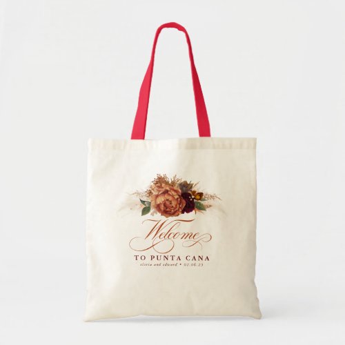 Pampas Grass Floral Terracotta Boho Wedding Tote Bag