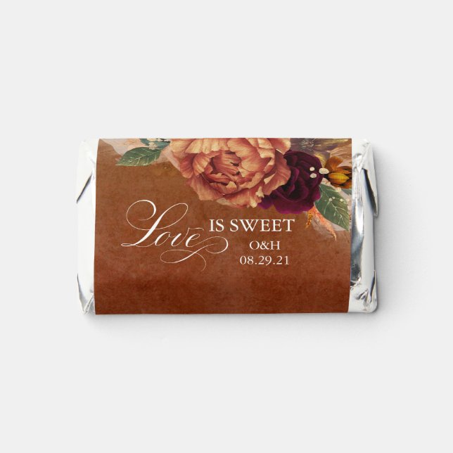 Pampas Grass Floral Terracotta Wedding Hershey's Miniatures (Front)