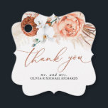 Pampas Grass Floral Terracotta Wedding Thank You Favor Tags<br><div class="desc">Pampas grass and terracotta flowers exotic wedding favor tags</div>