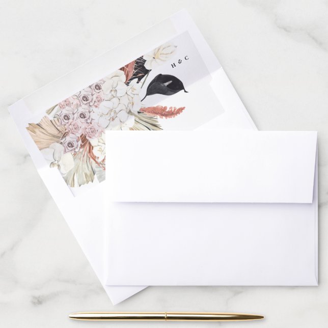 Pampas Grass Floral Tropical Jungle Envelope Liner (Desk)
