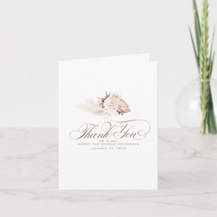 Pampas Grass Floral Wedding Thank You Card