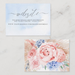 Pampas Grass Floral Wedding Website Business Card
