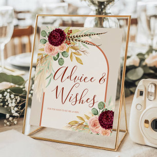 Pampas Grass Floral Western Chic Advice And Wishes Poster