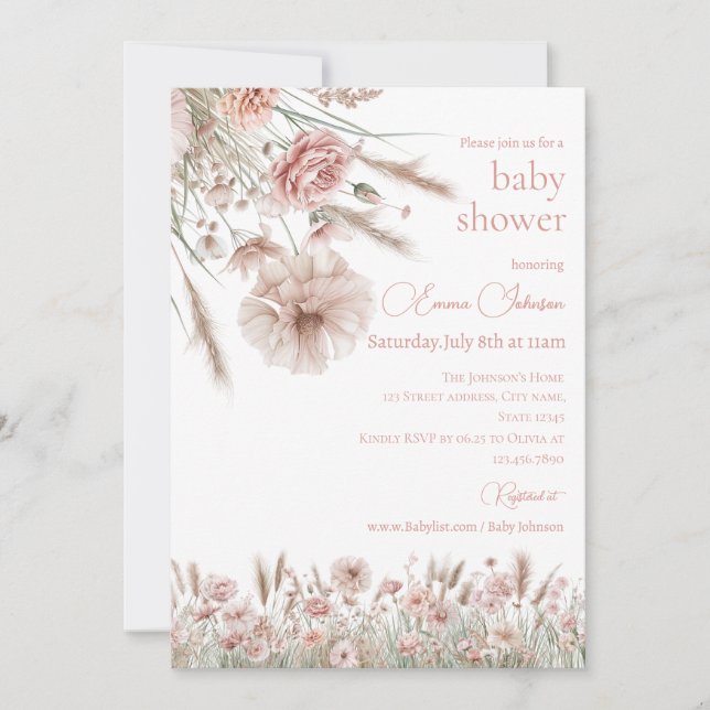 Pampas Grass Garden Party Invite (Front)