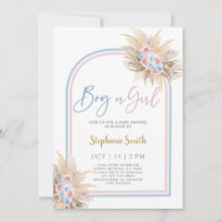 Pampas Grass Gender Reveal Invitation