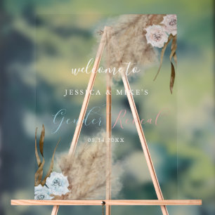 Pampas Grass Gender Reveal Party Sign