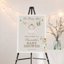 Pampas Grass Girl Clothesline Welcome Baby Shower
